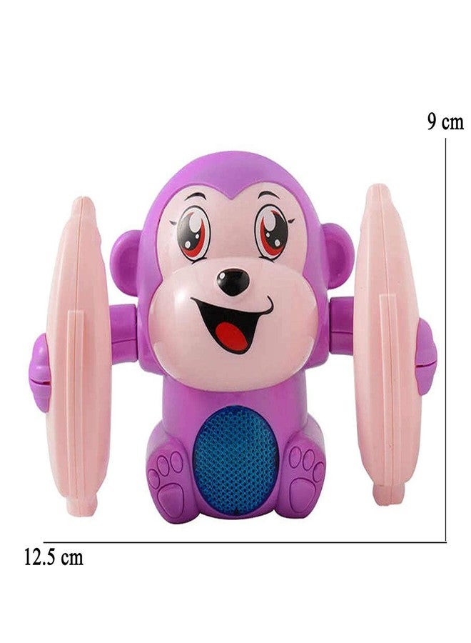 Storio 360 Degree Rotation Dancing and Tumbling Monkey with Banana,Light and Sound Toy for Kids - Multicolor - Image 2